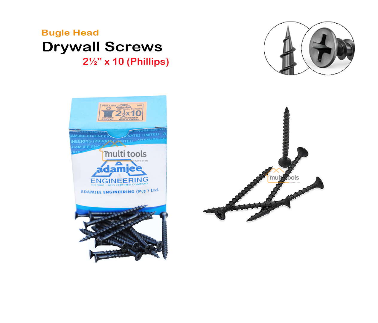 Bugle Head Drywall Screws 2-1/2 X 10 (Phillips)